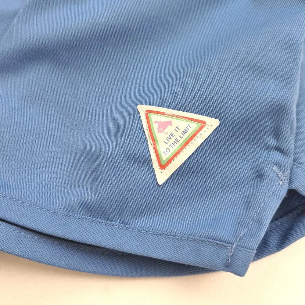Vintage Wrangler Shorts Girl's Sz 7 Blue Track 80s Basic Classic Everyday Summer